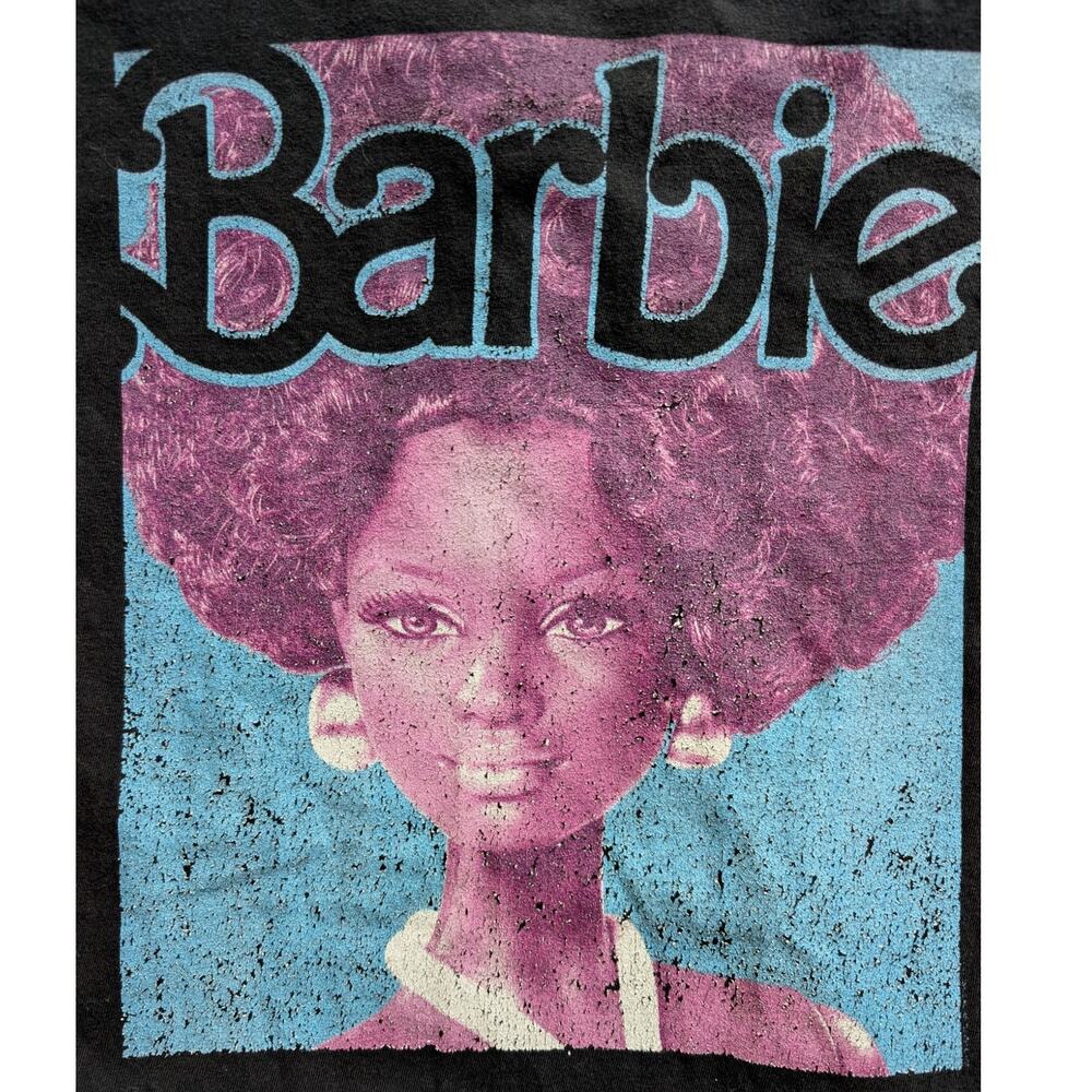 Mattel 2019 Black Barbie Afro Black Short Sleeve T Shirt